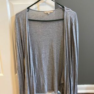 Gray open front cardigan